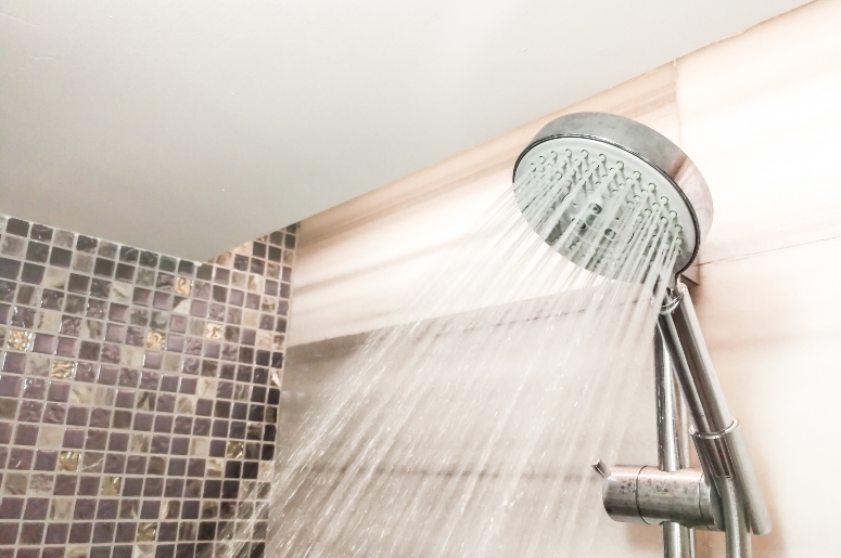 A shower with high water pressure