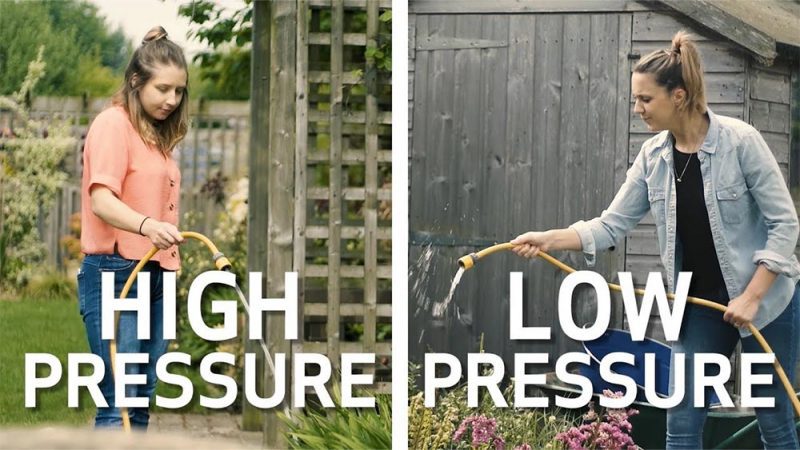 High water pressure and low water pressure comparison