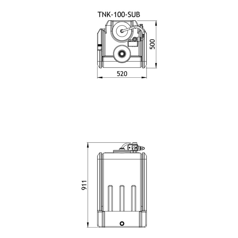 TankBoost 100L Line Drawing