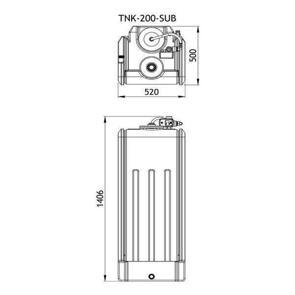 200 Litre TankBoost Line Drawing