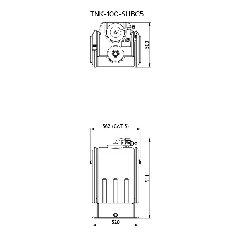 TankBoost CAT5 100L dimensions diagram