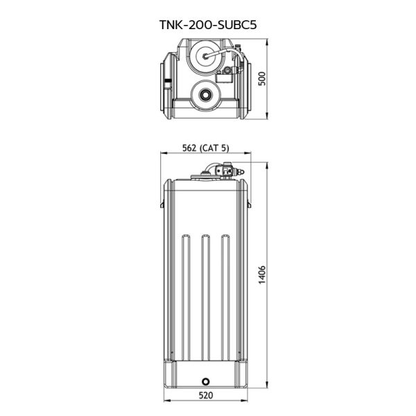 TankBoost CAT5 200L dimensions diagram